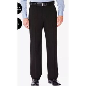 Haggar Pants Mens 38x30 Black Premium No Iron Pant Stretch Straight Fit